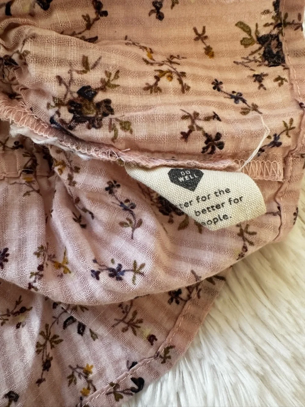 MADEWELL Sophia Floral Smocked Peplum Blouse Pink Long Sleeve Top Size XXS